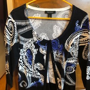 3/4 sleeve print Sweater White House black market